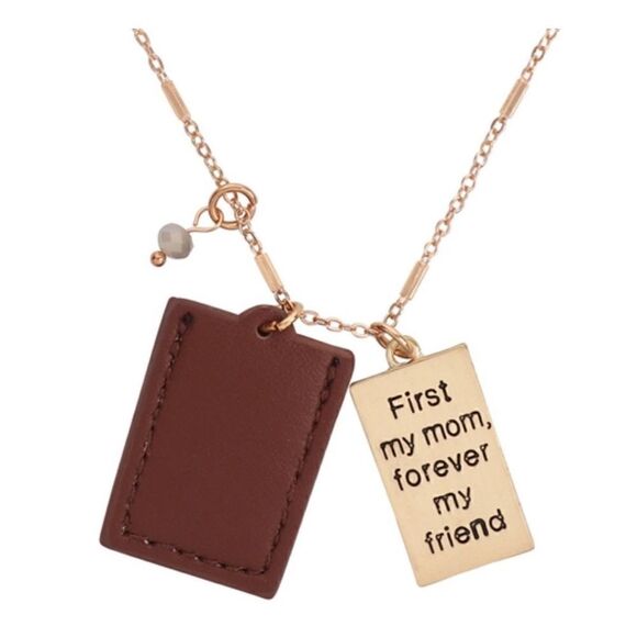 Mother’s Day Riah Fashion Engraved “First My Mom Forever My Friend” Necklace - Picture 4 of 10